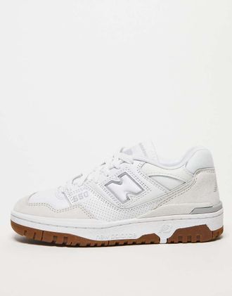 New Balance 550 - Sneakers bianche con suola in gomma-Bianco