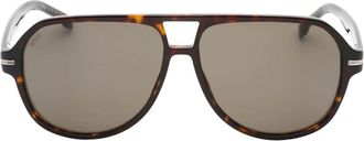 HUGO BOSS Mens Hugo Boss Havana Brown Framed Grey Lens Sunglasses - Size: ONE size