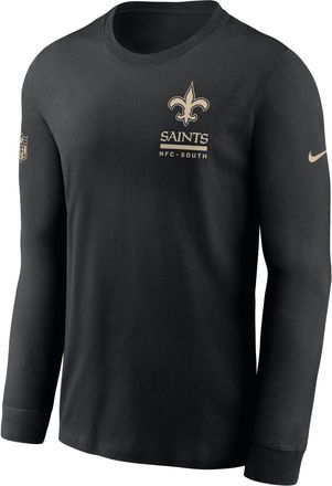 Nike New Orleans Saints Sideline Team Issue Nike Mens Dri-FIT NFL Long-Sleeve T-Shirt in Black | 02EW00A7W-2ZH