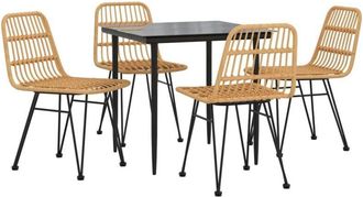 vidaXL Juego De Comedor De Jard&iacute;n 5 Piezas Rat&aacute;n Sint&eacute;tico Vidaxl