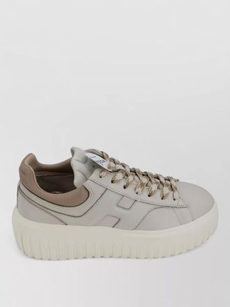 Hogan leather platform sneakers contrasting sole design