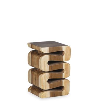 Moycor Taburete rectangular de madera marr&oacute;n