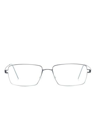 Lindberg Tim rectangle-frame glasses - unisex - Titanium - 55 - Blue