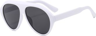 Generic Mens Large Frame Outdoor Sunglasses Womens Sports Vacation Driving Sun Glasses(White)