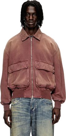 Diesel Jacket in coloured herringbone denim - Denim Jackets - Unisex - Brown