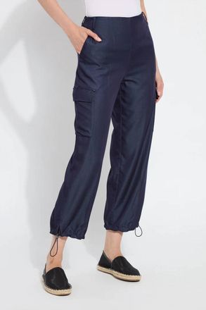 Lyss&eacute; Monique Tailored Cargo Pants In Solid Indigo
