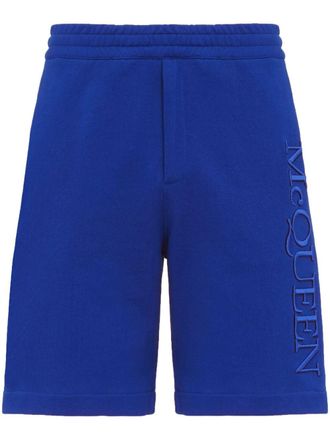 Alexander McQueen Trainingsshorts met geborduurd logo - Blauw