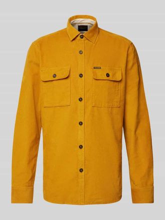 PME Legend Regular Fit Hemdjacke mit Kentkragen in Orange, Größe XL