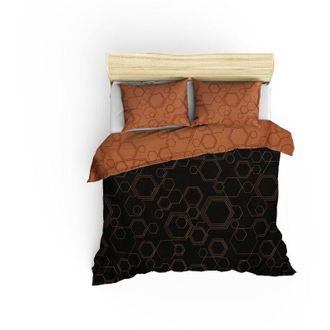 OEM Funda N&oacute;rdica, Funda N&oacute;rdica, Ropa De Cama Set Copper Negro