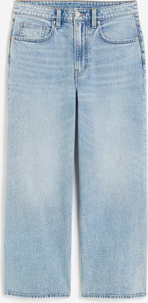 H&M Wide High Cropped Jeans - Blue