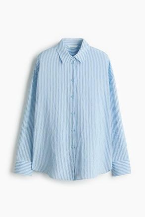 H&M Oversized Shirt in Blue/striped at Nordstrom, Size X-Small