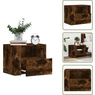 vidaXL Comodino in legno composito - vidaXL Comodino a Muro Rovere Fumo 45x30x35 cm - Comodino con cassetto