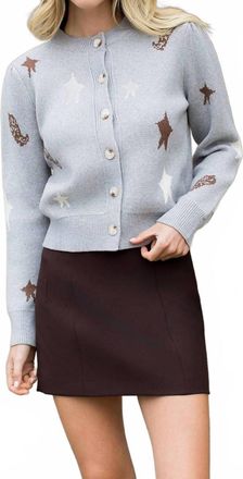THML Clothing The Sutton Star & Boots Knit Cardigan In Grey