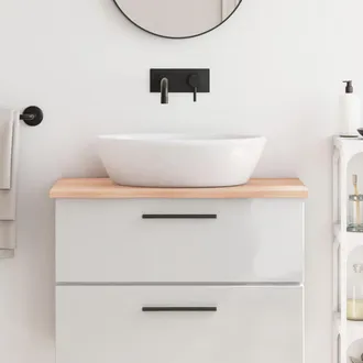 vidaXL Encimera De Ba&ntilde;o Madera Maciza Sin Tratar 80x60x2 Cm Vidaxl