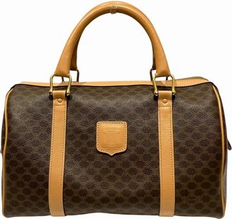 Celine Brown Pvc Leather Boston Bag (Pre-Owned)