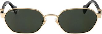 Gucci Zonnebril - Dames - Zonnebrillen - Geel - 56 MM - Accessoires