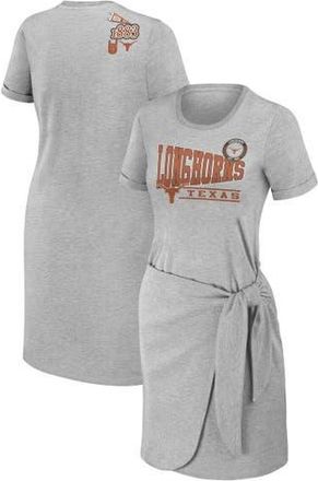 WEAR by Erin Andrews Womens WEAR by Erin Andrews Heather Gray Texas Longhorns Knotted T-Shirt Dress at Nordstrom, Size Xx-Large