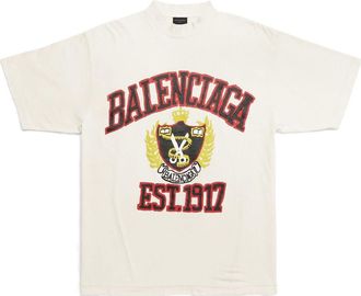 Balenciaga Est. 1917 Crest Logo T-shirt White 739784TOVK19012