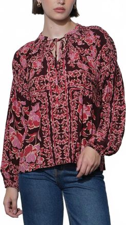 Greylin Hendrix Balloon Sleeve Blouse In Maroon