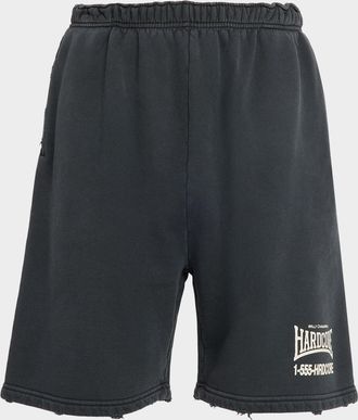 Willy Chavarria Men & apos;s Hardcore Relaxed Buffalo-Fit Fleece Shorts