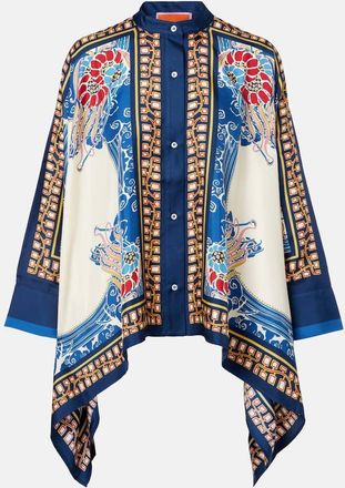 La DoubleJ Camicia in twill di seta con stampa foulard