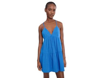 Salty Crew Charter Dress Womens Dress Bold Blue : MD, Cotton