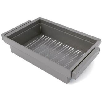 Emuca Kit De Caj&oacute;n Met&aacute;lico Y Bastidor Regulable Quartz Para Armarios, Gu&iacute;as De Cierre Suave Y Extracci&oacute;n Total, M&oacute;dulo 80cm, Acabado Titanio - Emuca