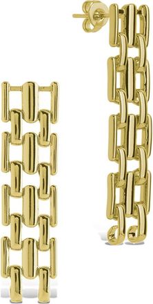 Sterling Forever Emily Woven Chain Linear Drop Earrings in Gold at Nordstrom Rack