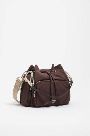 Bimba & Lola Nylon Structured Crossbody Bag in Dark Brown at Nordstrom