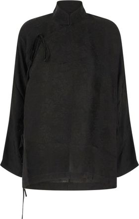 Uma Wang High Neck Top - Dames - Blouses - Zwart - M - Overhemden