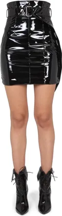 Philosophy di Lorenzo Serafini Vinyl Mini Skirt - Black