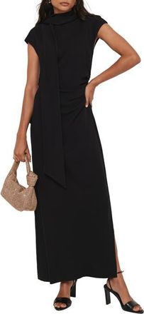 Mint Velvet Bow Maxi Dress in Black at Nordstrom, Size 12