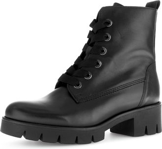 Gabor Schn&uuml;rstiefelette GABOR, Damen, Gr. 38,5, schwarz, Kalbsleder, unifarben, Schuhe Schn&uuml;rstiefelette, Blockabsatz, Plateau, Schn&uuml;rboots mit Best Fitting