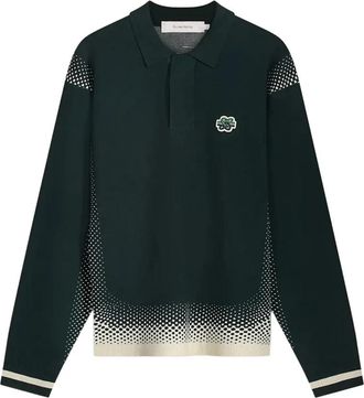Filling Pieces Gradi&euml;nt Gebreid Poloshirt Zwart - Heren - Polos - Veelkleurig - M - Polyester - Tops