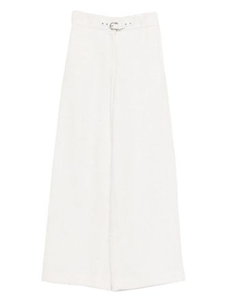 Maje belt flared trousers - White