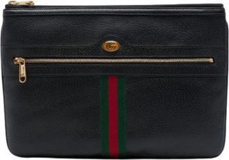 Gucci Pre-owned Clutch Bag - Dames - Vintage Clutch - Zwart - ONE Size - Leer - Vintage