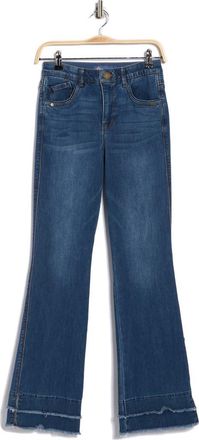 Democracy Absolution High Waist Fray Hem Itty Bitty Bootcut Jeans in Blue at Nordstrom Rack, Size 14
