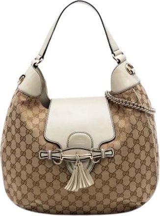 Gucci Pre-owned Shoulder Bags, female, Beige, Size: ONE SIZE Pre-owned The Emily Flap