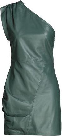 8 by YOOX LEATHER ONE-SHOULDER MINI DRESS