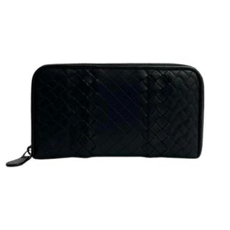 Bottega Veneta Pre-owned Wallets, male, Black, Size: ONE SIZE Pre-owned Intrecciato Leather Long Wallet