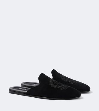 Dolce & Gabbana Embroidered suede mules
