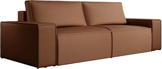 VENTE-UNIQUE.COM Sofá cama poliéster 4 plazas marrón 257x102cm