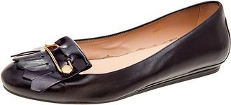 Tod's Tods Burgundy Leather Fringe Ballet Flats