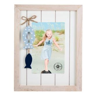 Beachcombers 4x6 Frame With 2 Hanging Fish Nautical Photo Frame Picture Holder in Beige at Nordstrom, Size Medium