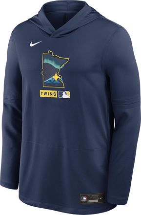 Nike Minnesota Twins City Connect Nike Mens Dri-FIT MLB Long-Sleeve Hooded Top in Blue | 03B944BTIS-Z4C