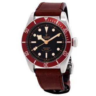 Tudor Pre-owned Tudor Heritage Black Bay Black Leather Mens Watch 79220R-BKLS