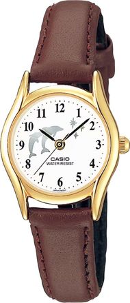 Casio Womens Gold Analog Watch with Brown Leather Band - LTP-1094Q-7B9RDF