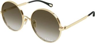Chlo&eacute; Panthos Zonnebril - Dames - Zonnebrillen - Geel - 59 MM - Nylon - Accessoires