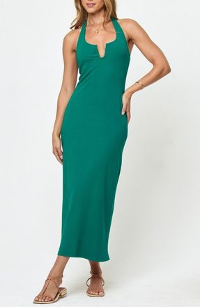 L*Space La Femme Cover-Up Halter Maxi Dress in Isle at Nordstrom, Size X-Small