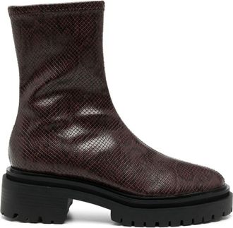 Senso Peyton III 50mm snakeskin-effect boots - women - Other fibres - 37 - Red